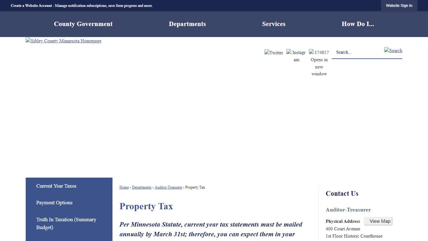 Property Tax | Sibley County, MN